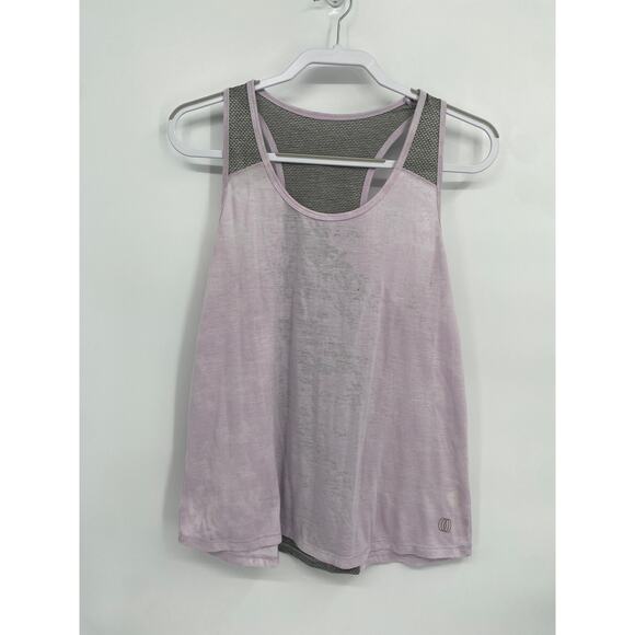 Balance Collection Sheer Burnout Purple Workout Tank Gray Back size Medium - Picture 1 of 5